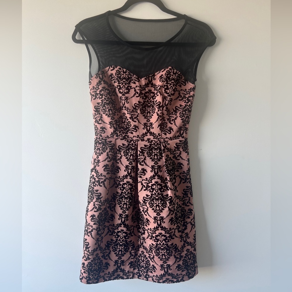 Sweet Storm Sleeveless Dress With High Mesh Neck Sweet Hear Neckline In Size S